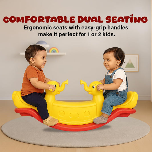 Elephant 3 Way Rocker See-Saw for Toddlers | Indoor/Outdoor Play Fun See-Saw Rocker | Suitable for Kids Aged 24 Months and Up