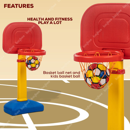 Multi Activity Sports Basketball for Kids & Outdoor & Indoor Games for Kids & Adjustable Basketball Set Toys with Ball & Multicolor Toys Kid Basket Ball for Babies