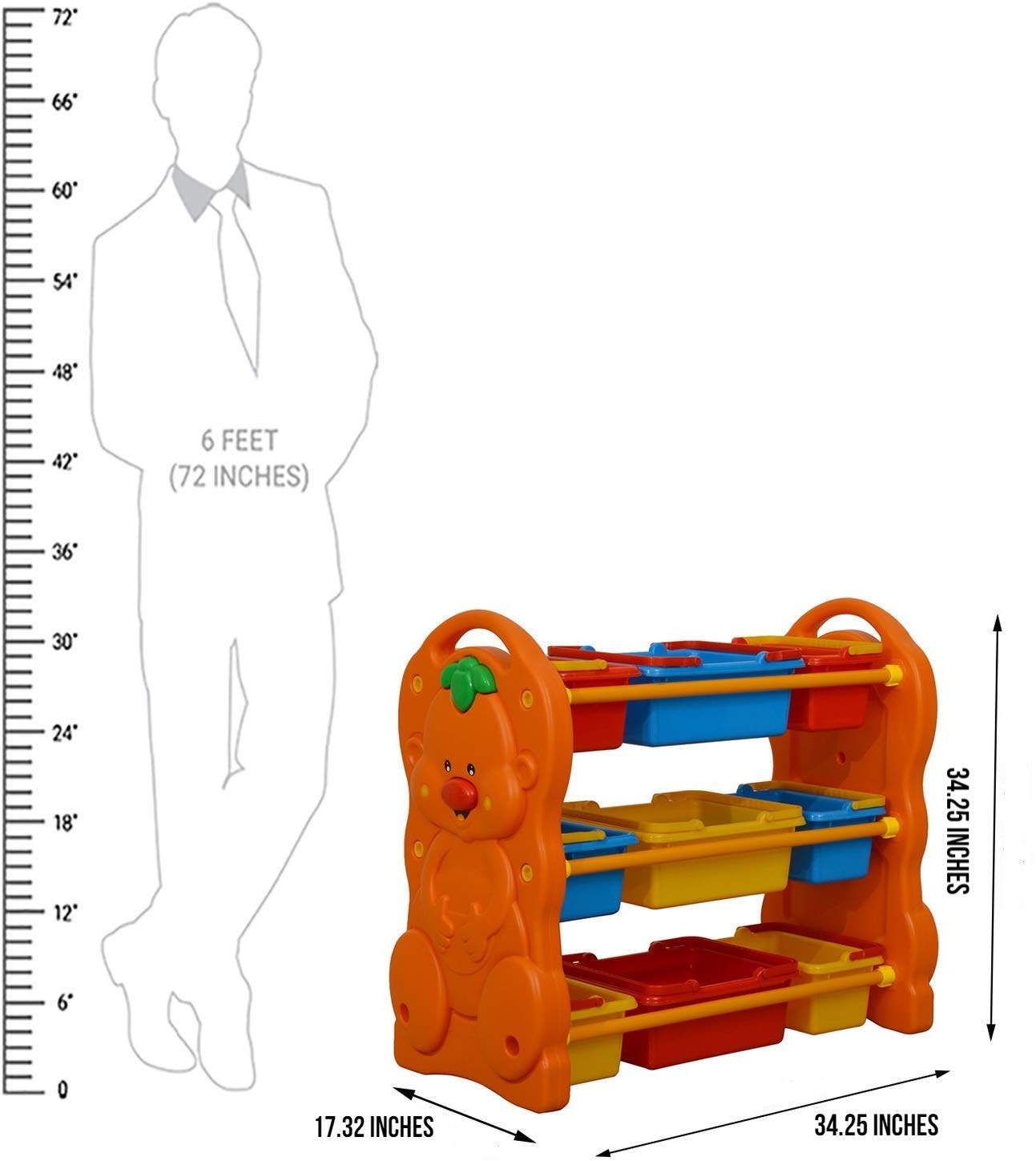 Little Fingers Plastic Shelf and Toy Storage Chests, Orange