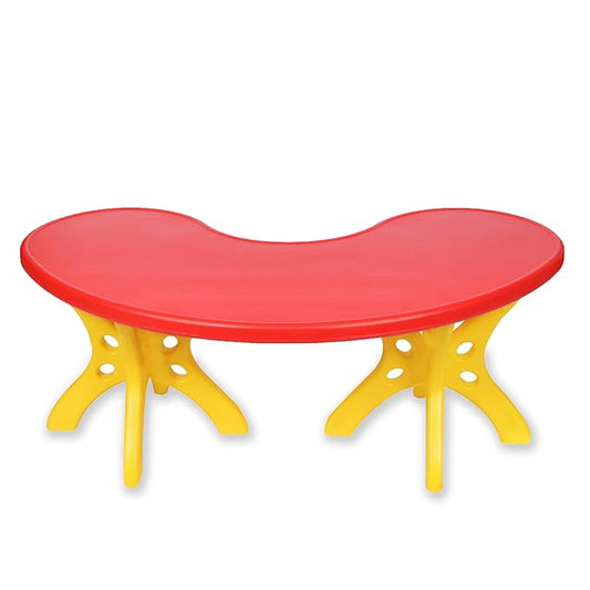 Moon Table for Kids - Half Round Moon Shape Plastic Table with 54 inch length - Study Table for Kids at Home or School - Perfect for Indoor and Outdoor - Play Schools and Homes (Colour May Vary)