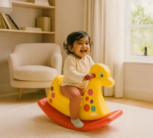 Giraffe Ride-On Toy for Kids | Toddler Baby Rocker Toys Scooter Non Battery Operated Ride On  (Yellow)