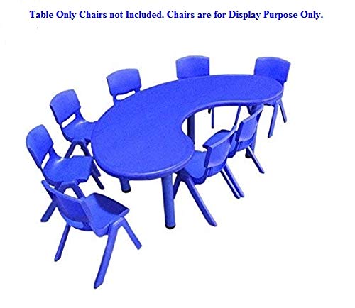 School Study Table Big Half Moon Table (Multicolor) - Without Chairs