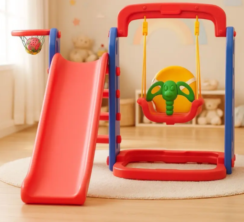 Super Senior Slide Combo Garden Baby Slide Hanging Swing for Kids & Toddlers  (Multicolor, Red)