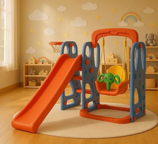 Super Senior Slide Combo Garden Baby Slide Hanging Swing for Kids & Toddlers  (Multicolor, Red)