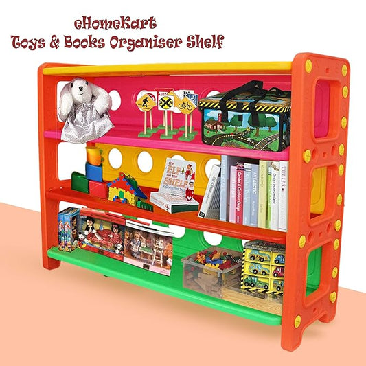 Toy Storage Organizer for Kids - Playgro Multi-Purpose Shelves for Books and Toys Storage for Home, Play Schools & Kindergarten - L110xB35xH81cm(Acrylonitrile Butadiene Styrene)