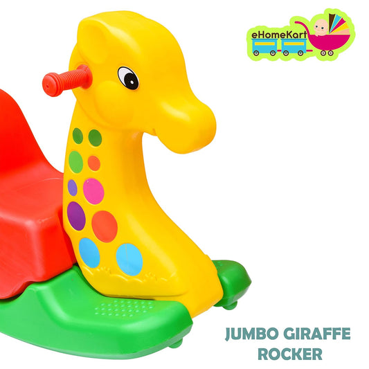 Rocker for Kids - Multi-Color Plastic Giraffe Ride-on Toy - Perfect for Indoors and Outdoors - for Boys and Girls (84 x 31 x 46 cm (Giraffe Rocker)