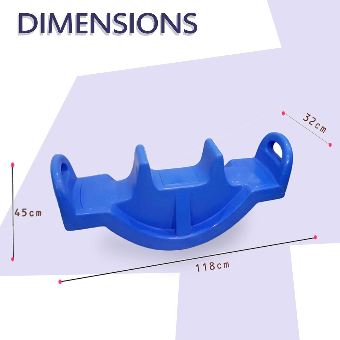 See Saw Rocker for Kids - Plastic See Saw Jumbo Rocker for Indoors and Outdoors - Perfect Toy for Boys and Girls of Age 1-8 Years - Dimesnsions: 118 X 32 X 45 Cm (Blue), 1 Count