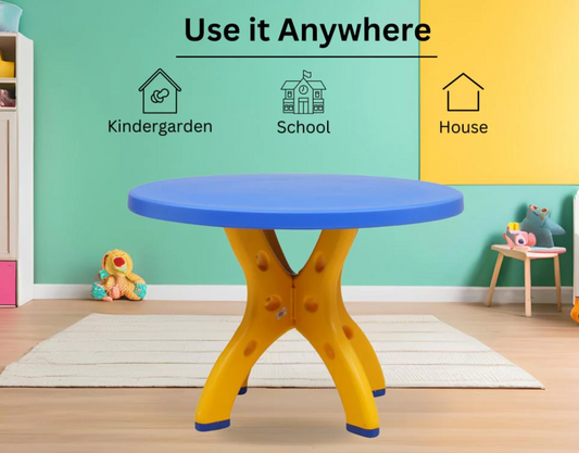 Stylish round shaped blow moulded table for kindergartens